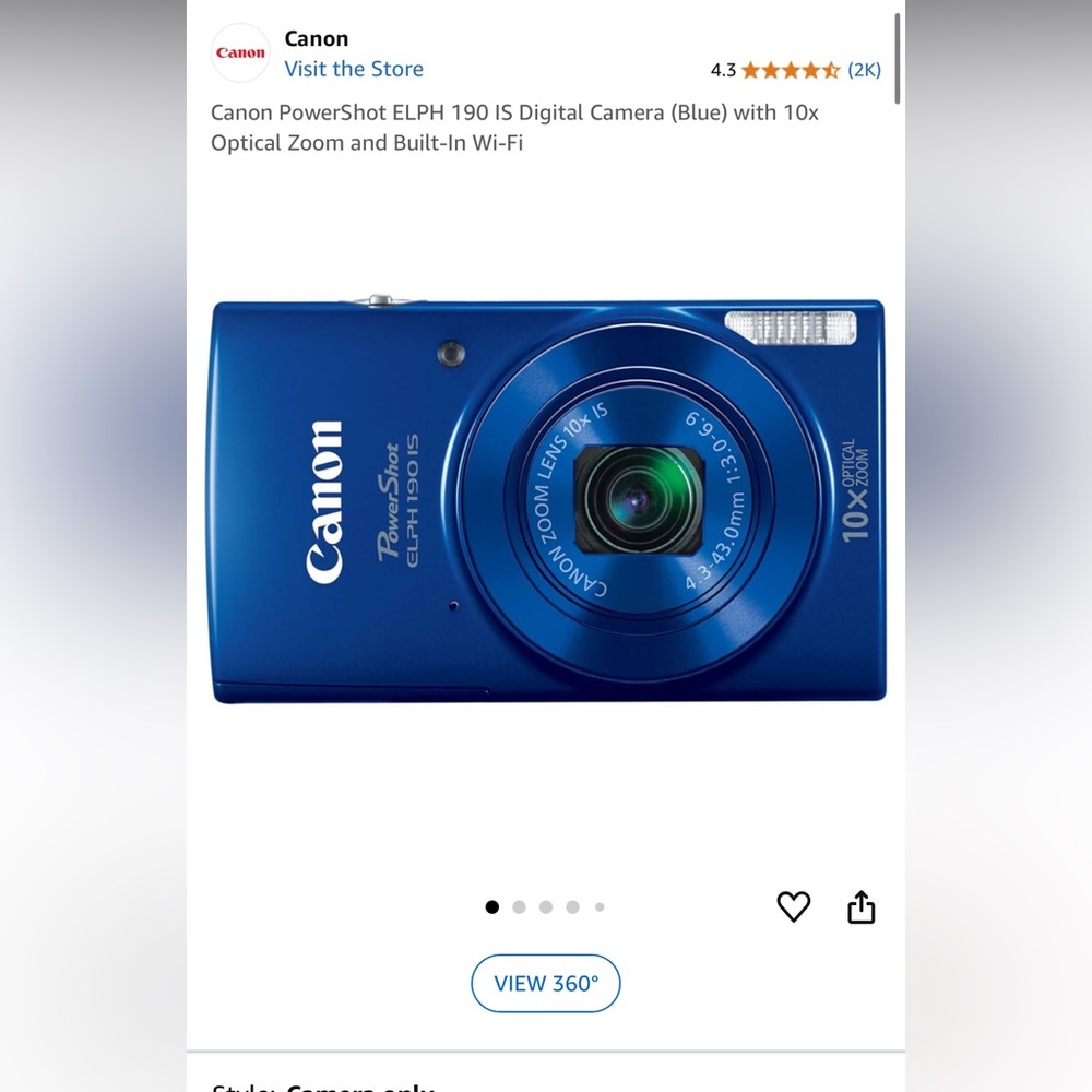 Canon PowerShot ELPH 190 IS